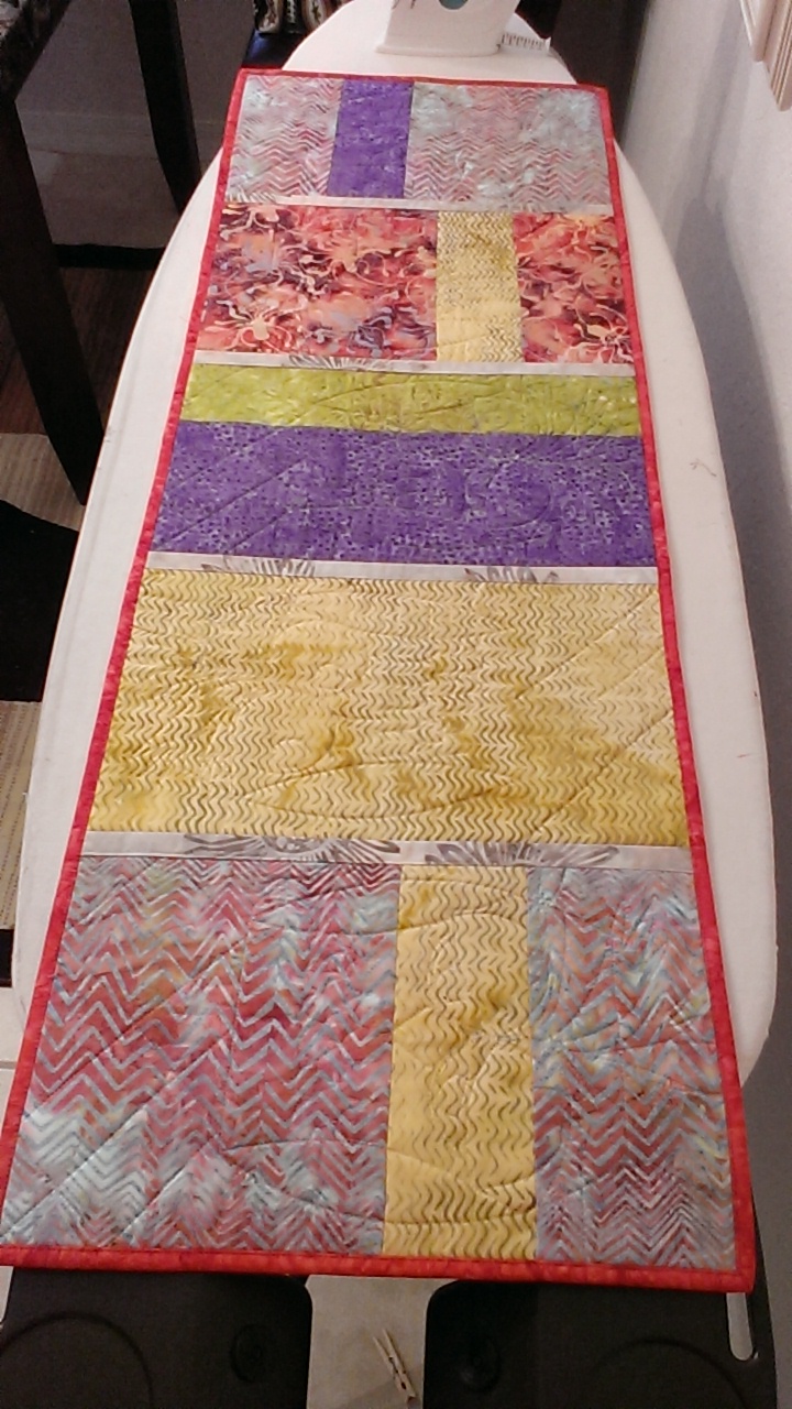 Quilt, Knit, Run, Sew Owl Table runner Quilt as you go Style