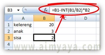 Cara Menghitung Sisa Hasil Pembagian Di Excel Cara Aimyaya Cara Semua Cara
