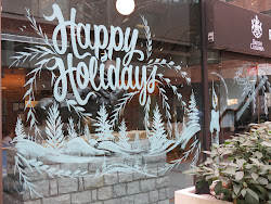 window christmas painting holiday paintings winter display windows paint simple holidays snow painted xmas drawing decor decorations office downtown destination