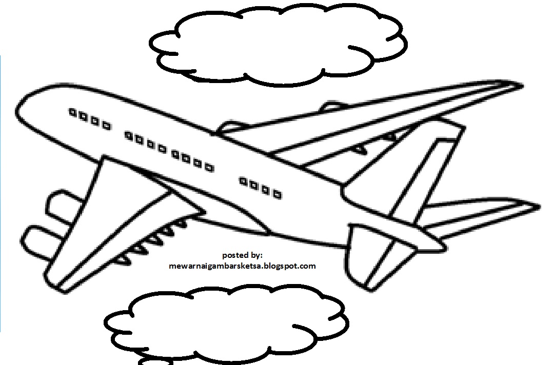 Mewarnai Gambar Pesawat Terbang 8 Download