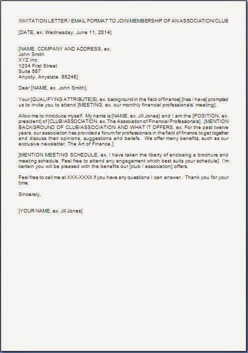 Invitation Letter to Join a Club