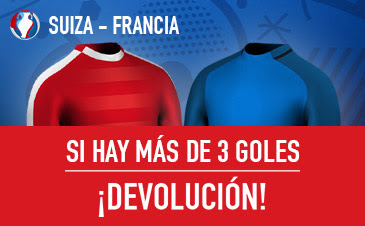 sportium mas tres goles devolucion Euro 2016 Suiza vs Francia 19 junio sportium mas tres goles devolucion Euro 2016 Suiza vs Francia 19 junio