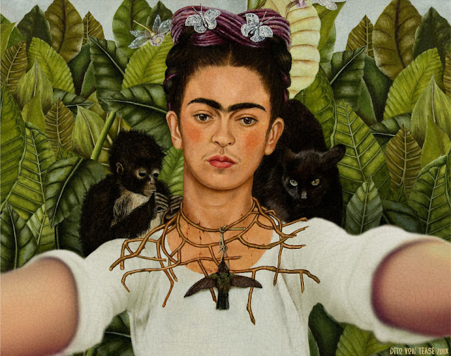 Self-Portrait With Thorn Necklace And Hummingbird - Frida Kahlo, 1940