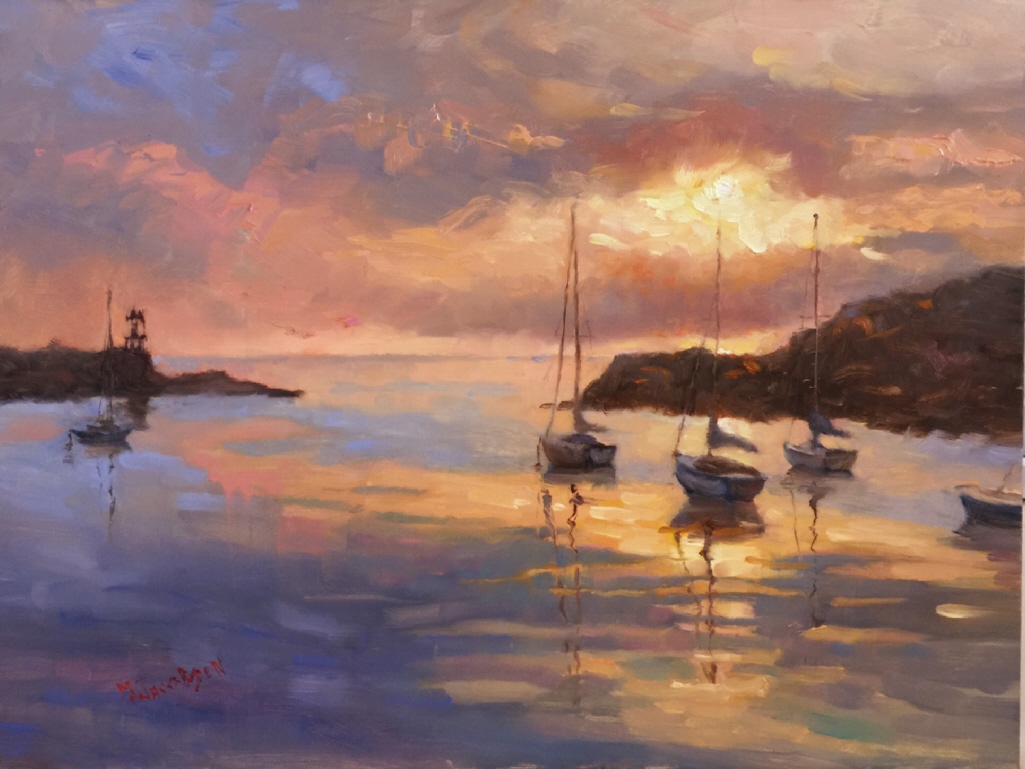 Paint Dance "First Light, Rockport Harbor", 12x16, oil on panel, paintings of Rockport