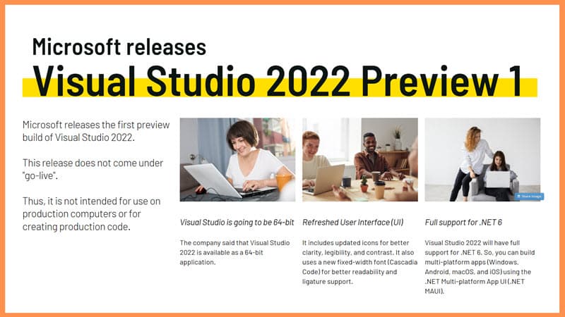 Visual Studio 2022 (64-bit) Public Preview build is now available for download
