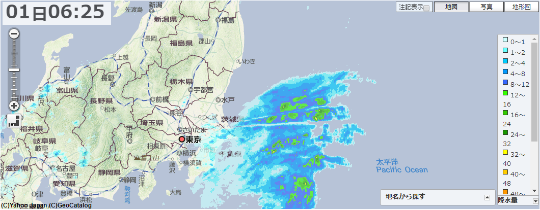 天気 雨雲 市 レーダー 足利