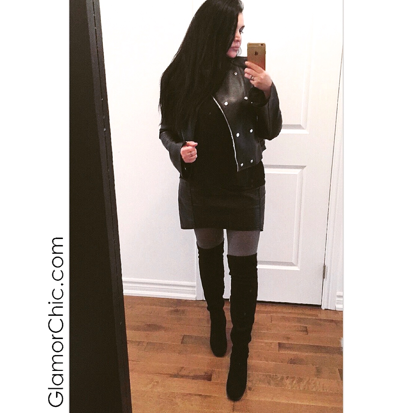 skirt and thigh high boots