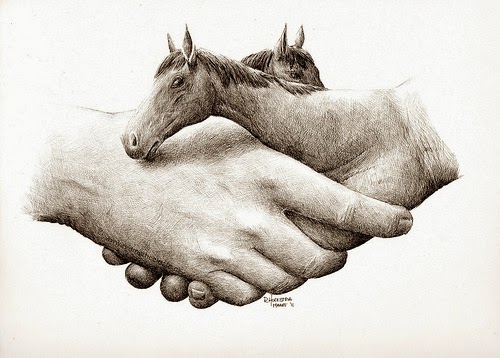 07-Shaking-Horses-Redmer-Hoekstra-Surreal-Animals-Ink-Drawings-www-designstack-co