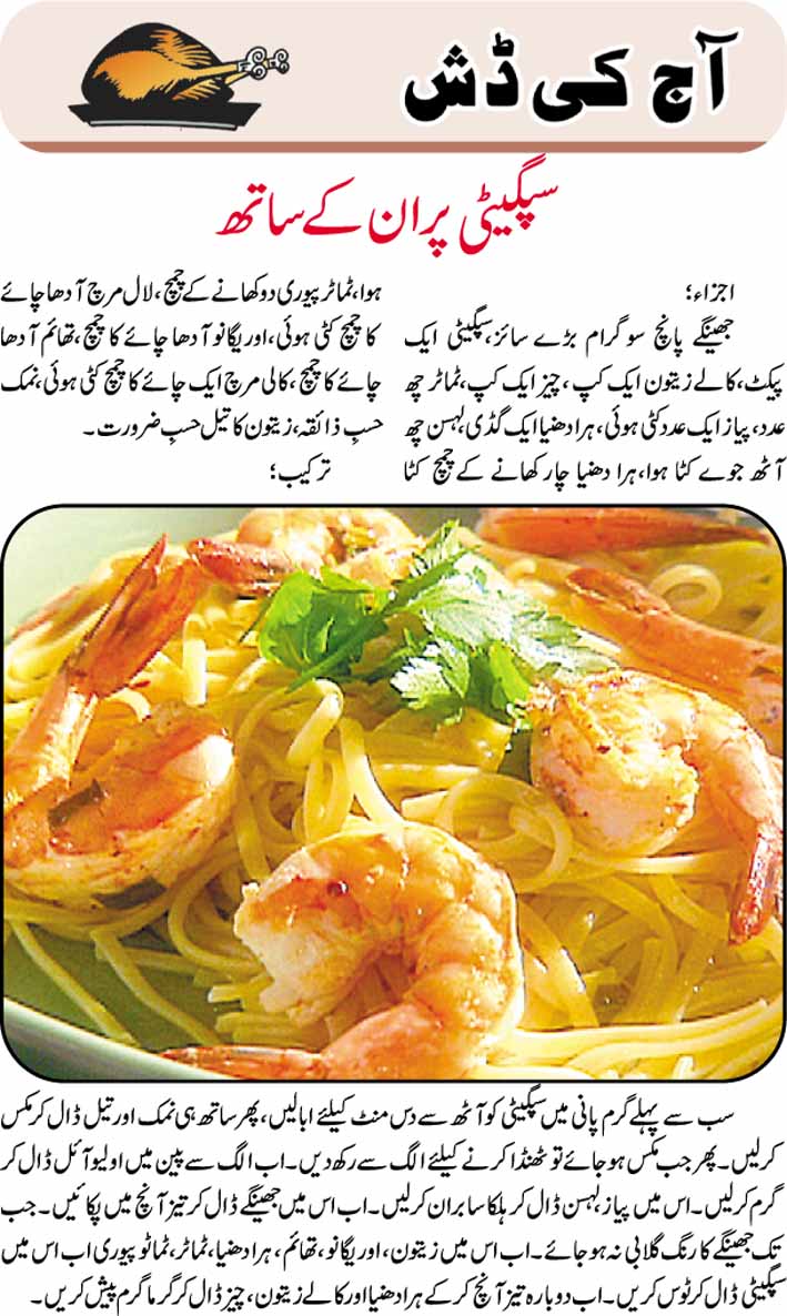 Daily Cooking Recipes in Urdu Spaghetti with Prawns Recipe in Urdu