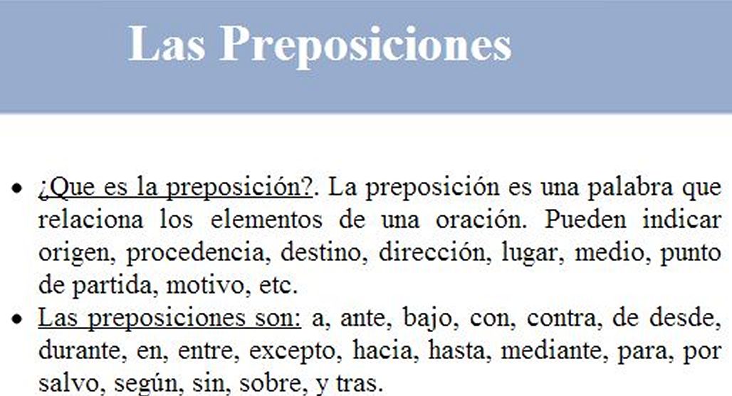LAS PREPOSICIONES EN ESPAÑOL. BLOG DE HISPANISTAS DE