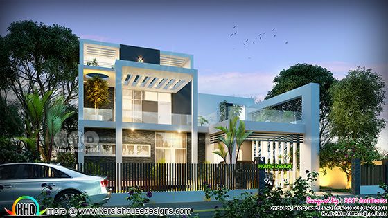 ₹49 lakhs cost estimated contemporary Kerala house plan