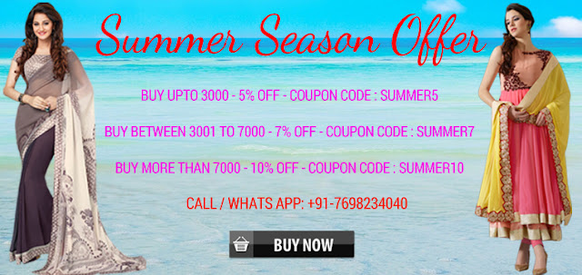 Summer Seaon Sale on Women Clothing Sarees Salwar Suits and Kurtis Online Shopping With Discount Offer Sale