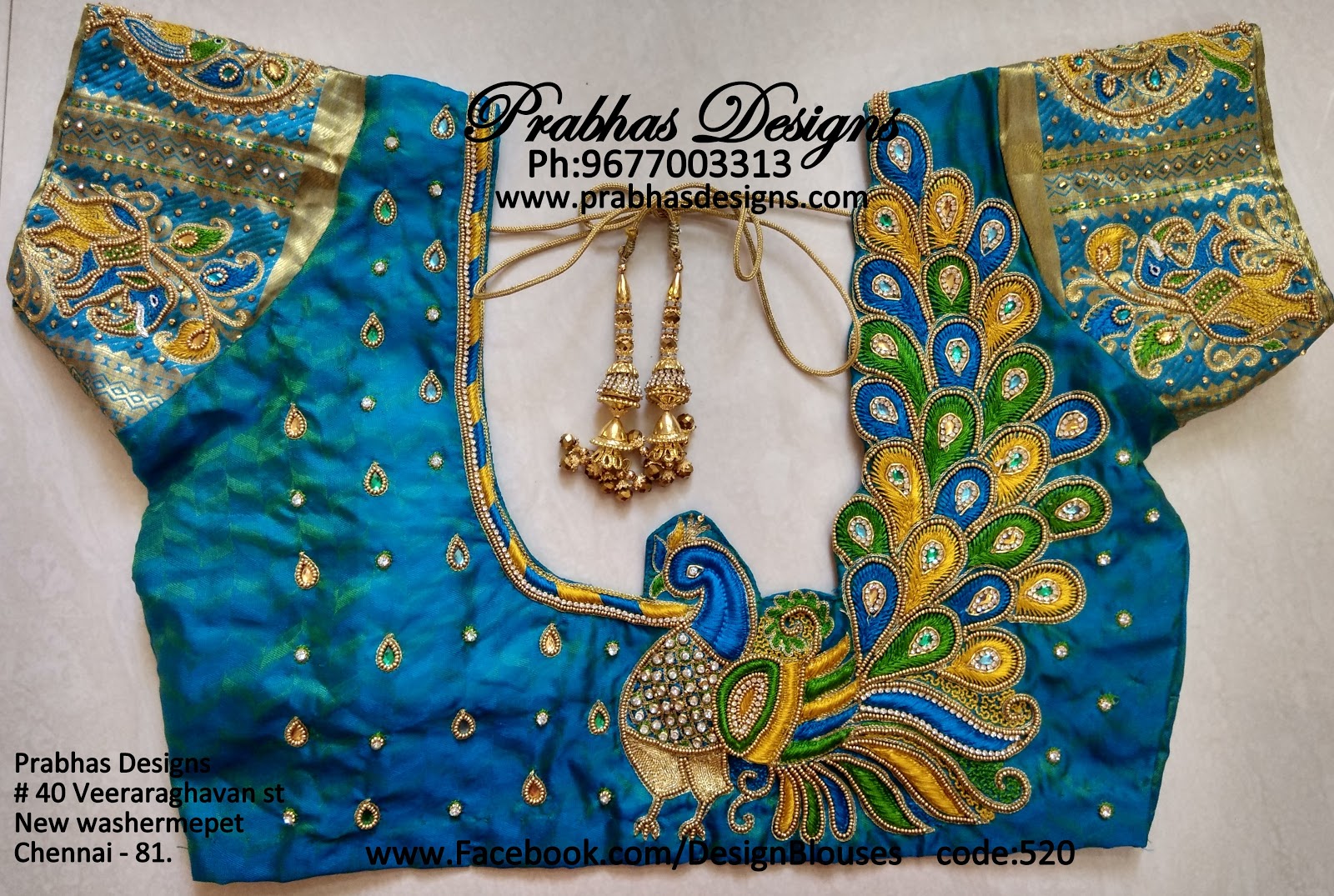 Aari Embroidery classes by Prabhas Designs: Peacock Designed Aari ...