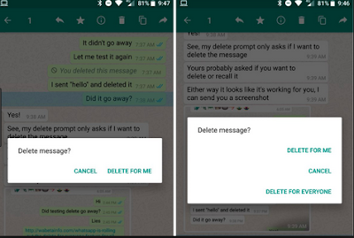 Cara Meggunakan Fitur WhatsApp 'Delete For Everyone' , Begini Cara Pakainya
