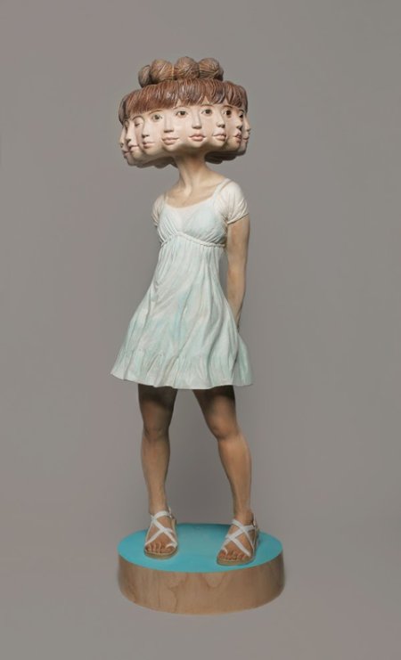 Yoshitoshi Kanemaki esculturas madeira surreal pessoas múltiplas bizarro