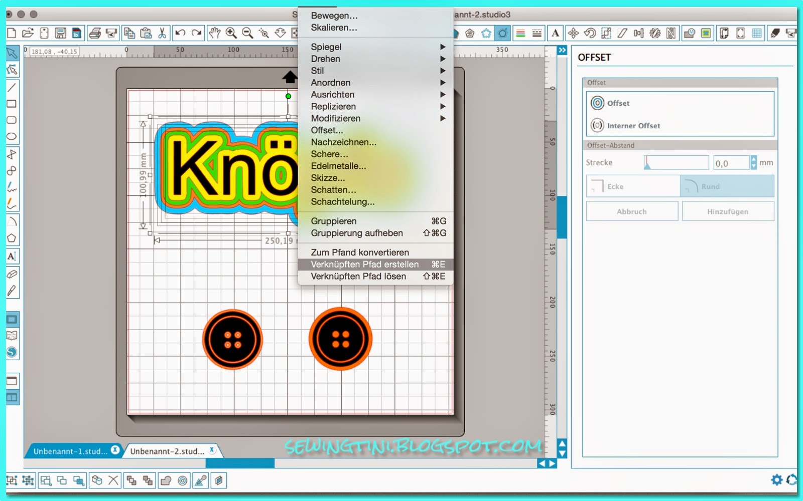 Tinis Plotter-Tutorials - Folge 6 - Offset