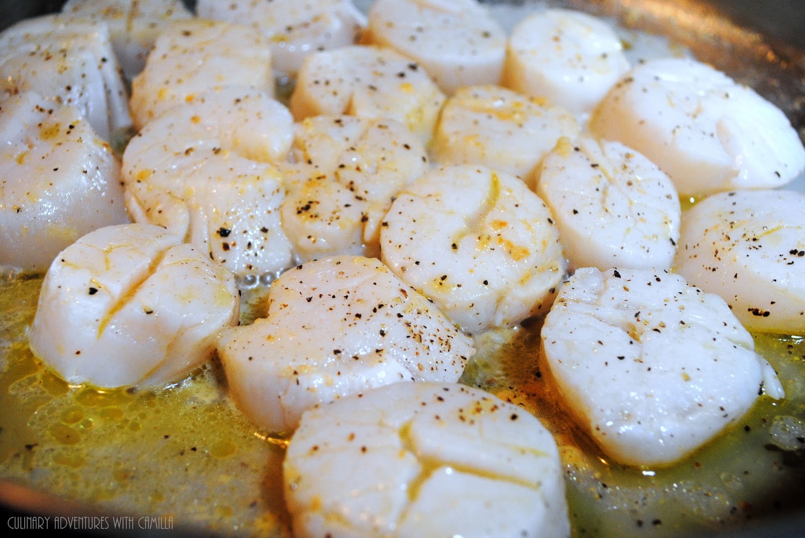 PanFried Scallops with Uni Butter and Caviar for FishFridayFoodies
