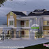 Modern sloping roof 4 BHK home design