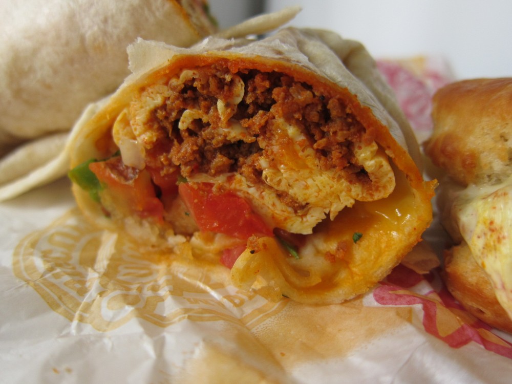 Review: Carls Jr.  Chorizo, Egg  Cheese Biscuit and Burrito  Brand Eating