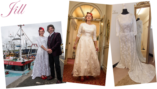 1950s brocade vintage Wedding dress from vintage lane bridal boutique in Bolton Manchester Lancashire