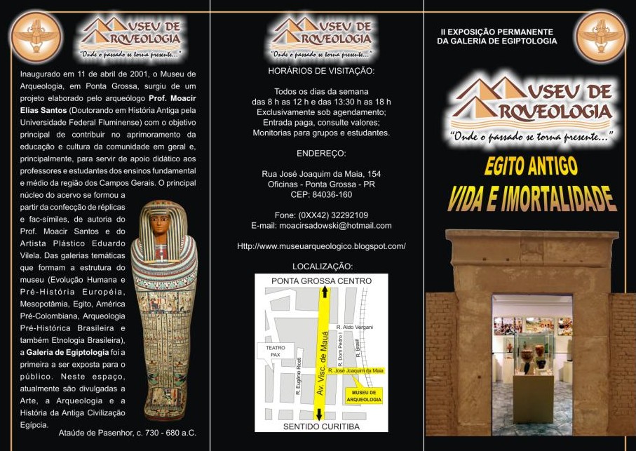 Museu de Aqueologia FOLDER DA SEGUNDA MOSTRA EGÍPCIA DO MUSEU DE