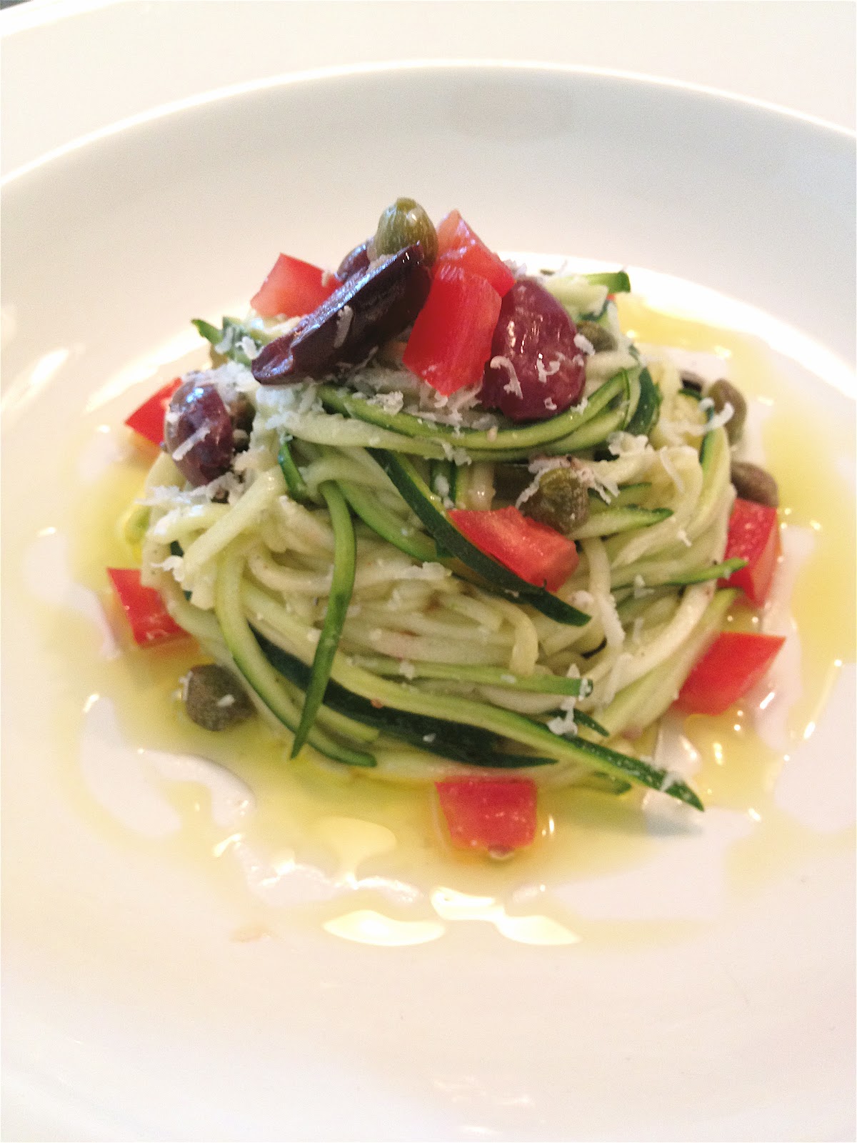 Food Euphoria TM: Zucchini Spaghetti Puttanesca