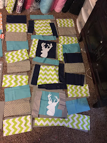 How to lay out a rag quilt and do raw edge applique for deer stag head