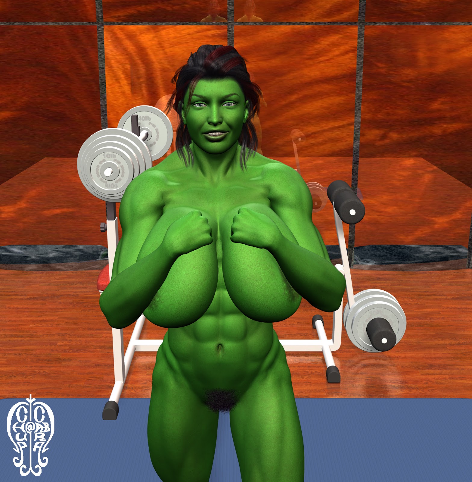 Just a couple of 'quick' images of She-Hulk, mainly to experiment...