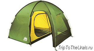 Пример кемпинговой палатки полусферы