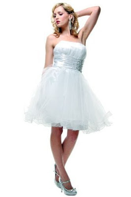 white short prom dress graduation junior plus size strapless 2013