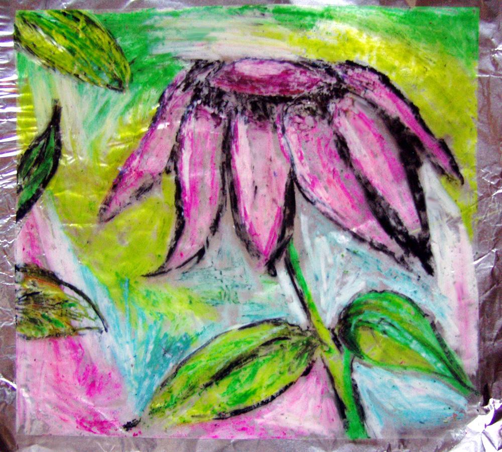 Mixed Media Manic OIL PASTELS ON ACETATE