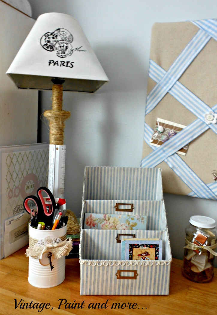 Vintage, Paint and more... vintage paper organizer made from cereal box and scrapbook paper