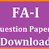 CCE FA I Formative Assessment Model Question Papers for 1st to 10th Class Download