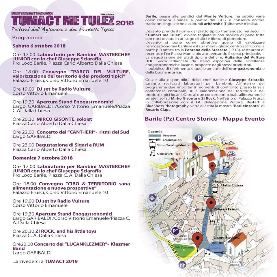 Grande attesa per Tumact Me Tulez a Barile il 6 e 7 Ottobre