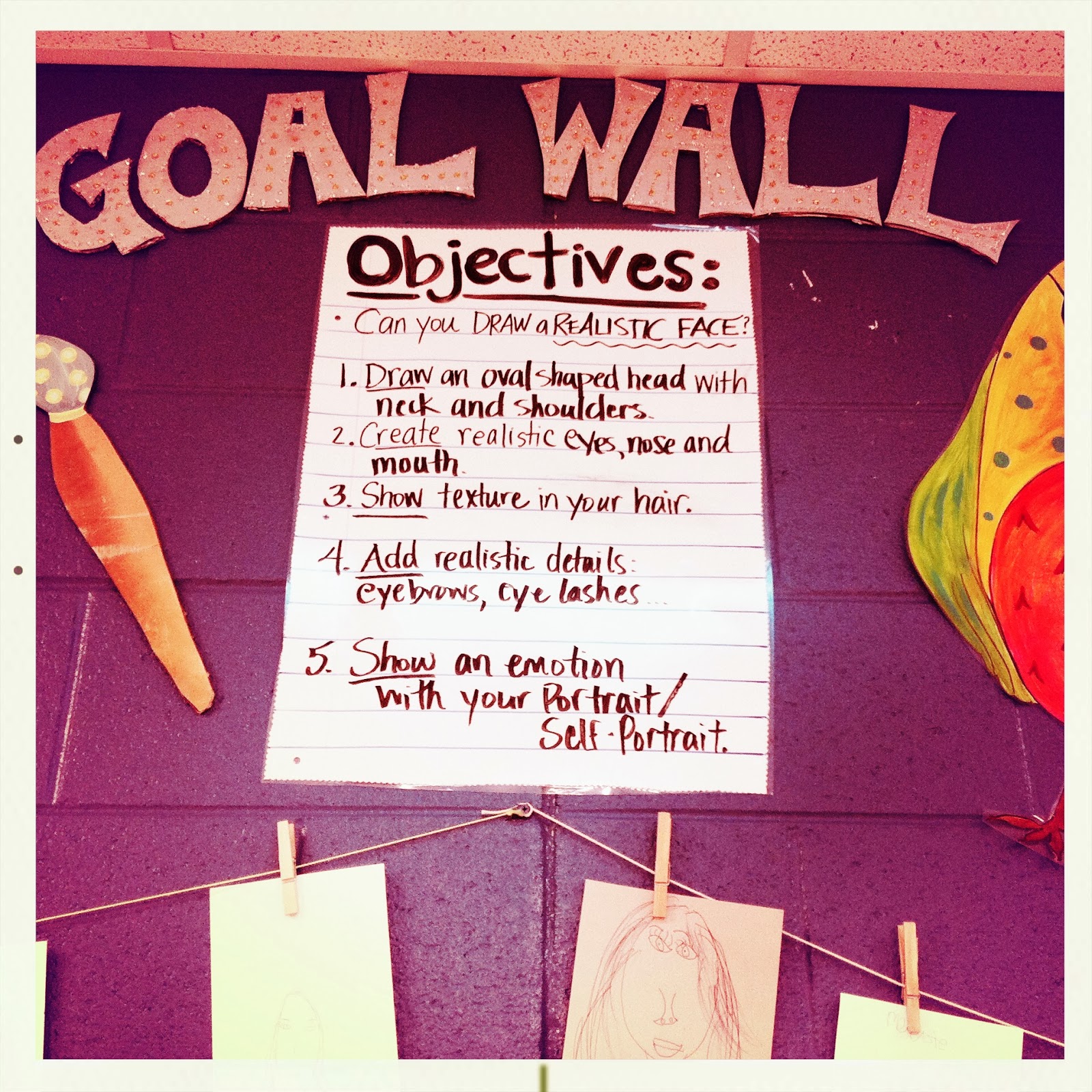 ChumleyScobey Art Room Goal Wall for Art Room