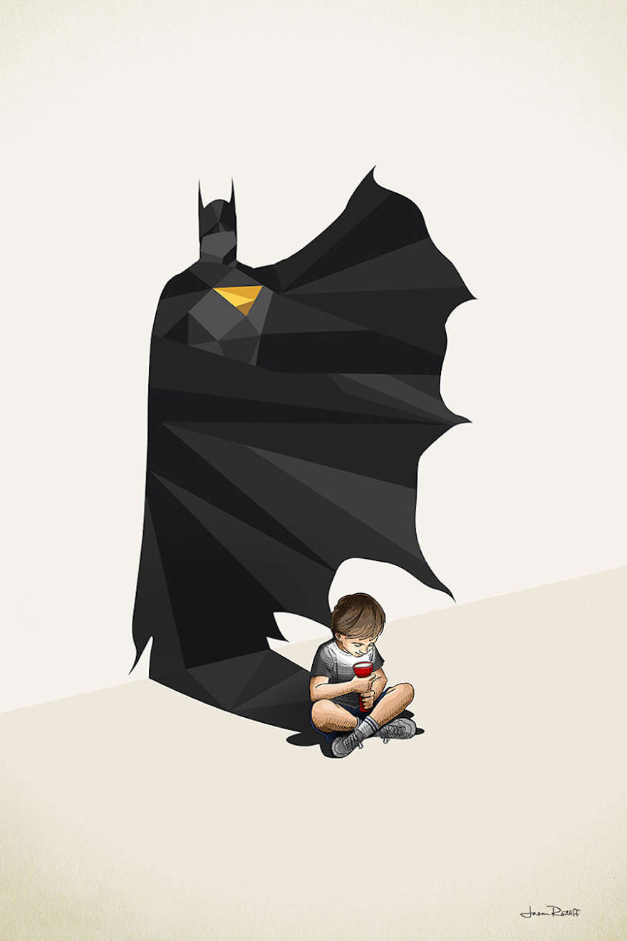04-Batman-Bruce-Wayne-Jason-Ratliff-Comic-Book-Heroes-in-Super-Shadows-Illustrations-www-designstack-co