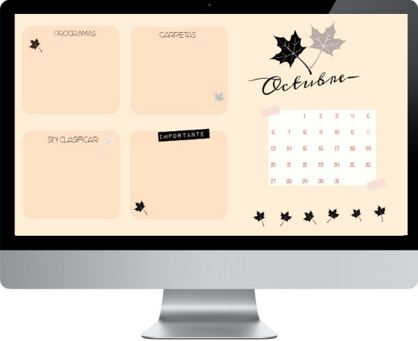 Fondo de escritorio + calendario de octubre