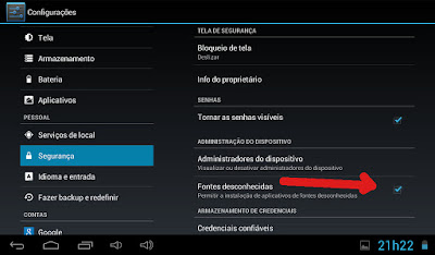 Fontes Desconhecidas Menu Android AOC Bleeze 7Y2241