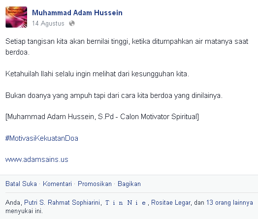 Bukti Kata Motivasi Muhammad Adam Hussein, S.Pd - Ketiga