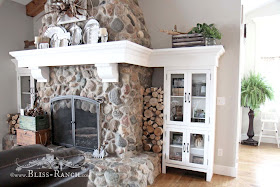 Family Room Fireplace Mantel Cabinetry with Fusion Mineral Paint, Bliss-Ranch.com