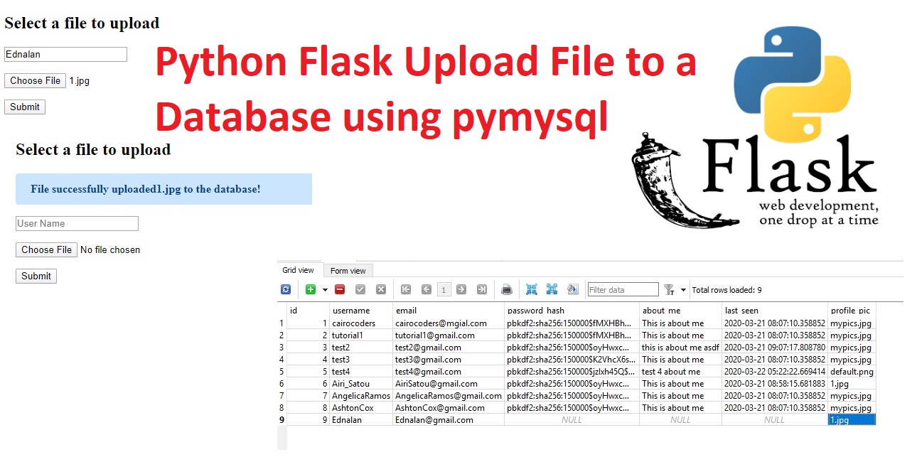 Python Flask Upload File and validate before save to Database using