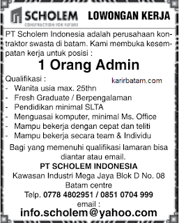 Lowongan Kerja PT. Scholem Indonesia