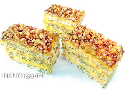 Prăjitură Krantz (cu nuci caramelizate)