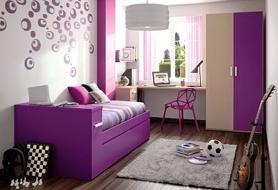 desain kamar minimalis warna ungu