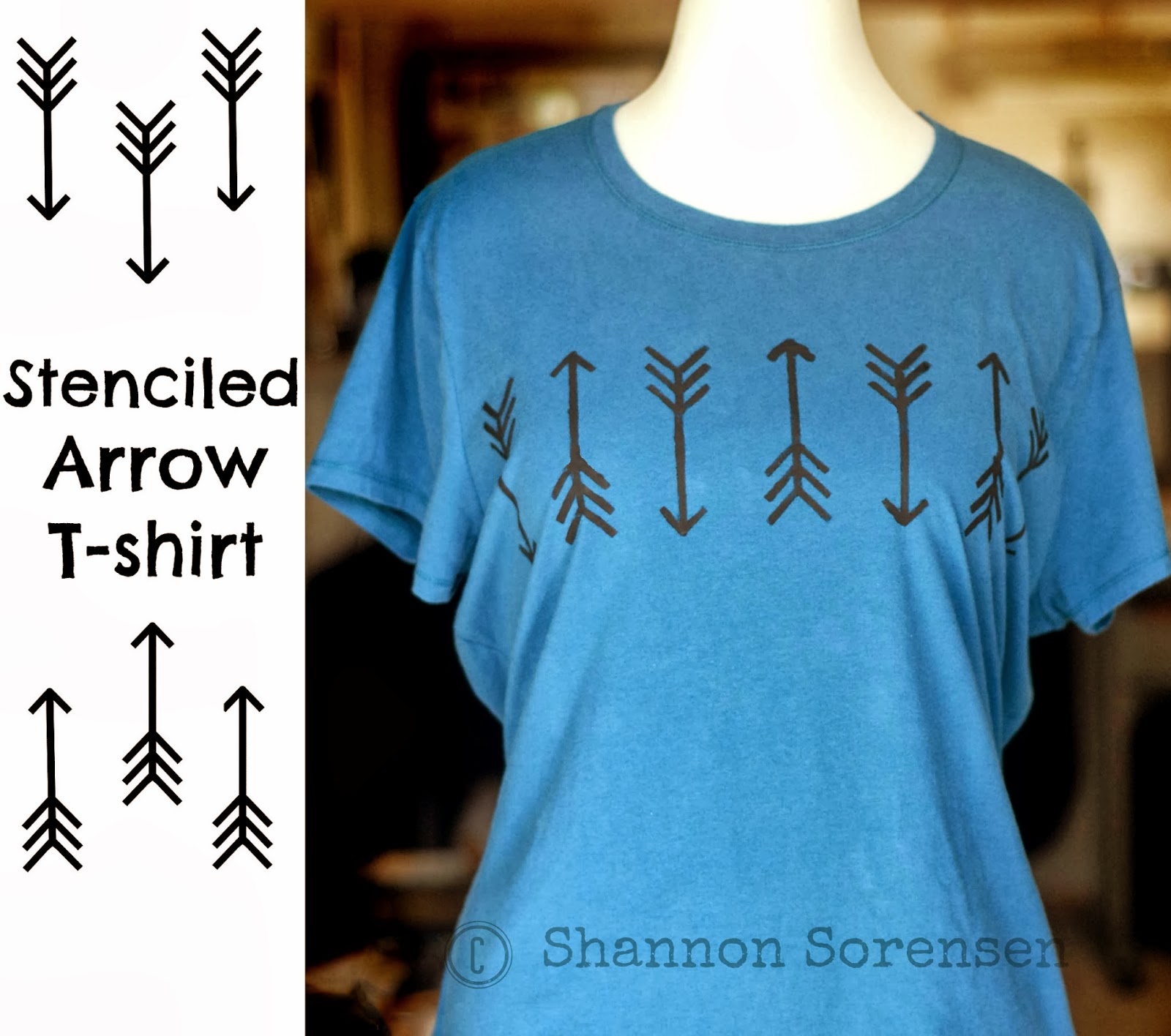 Shannon Sews: Arrows T-shirt stencil and fabric paint