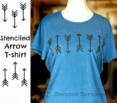 arrow t-shirt with stencil and paint diy