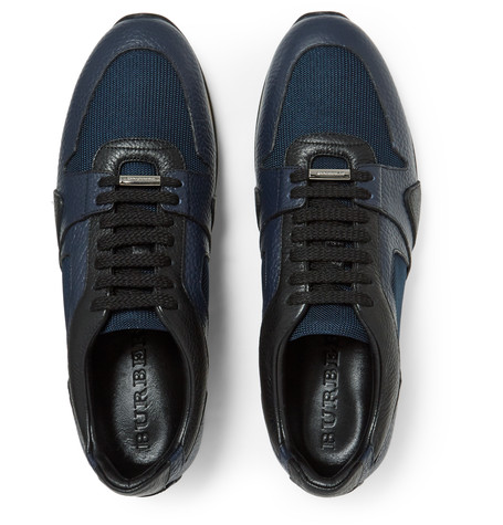 Dark And Sexy Spring: Burberry Field Panelled Leather and Mesh Sneakers ...