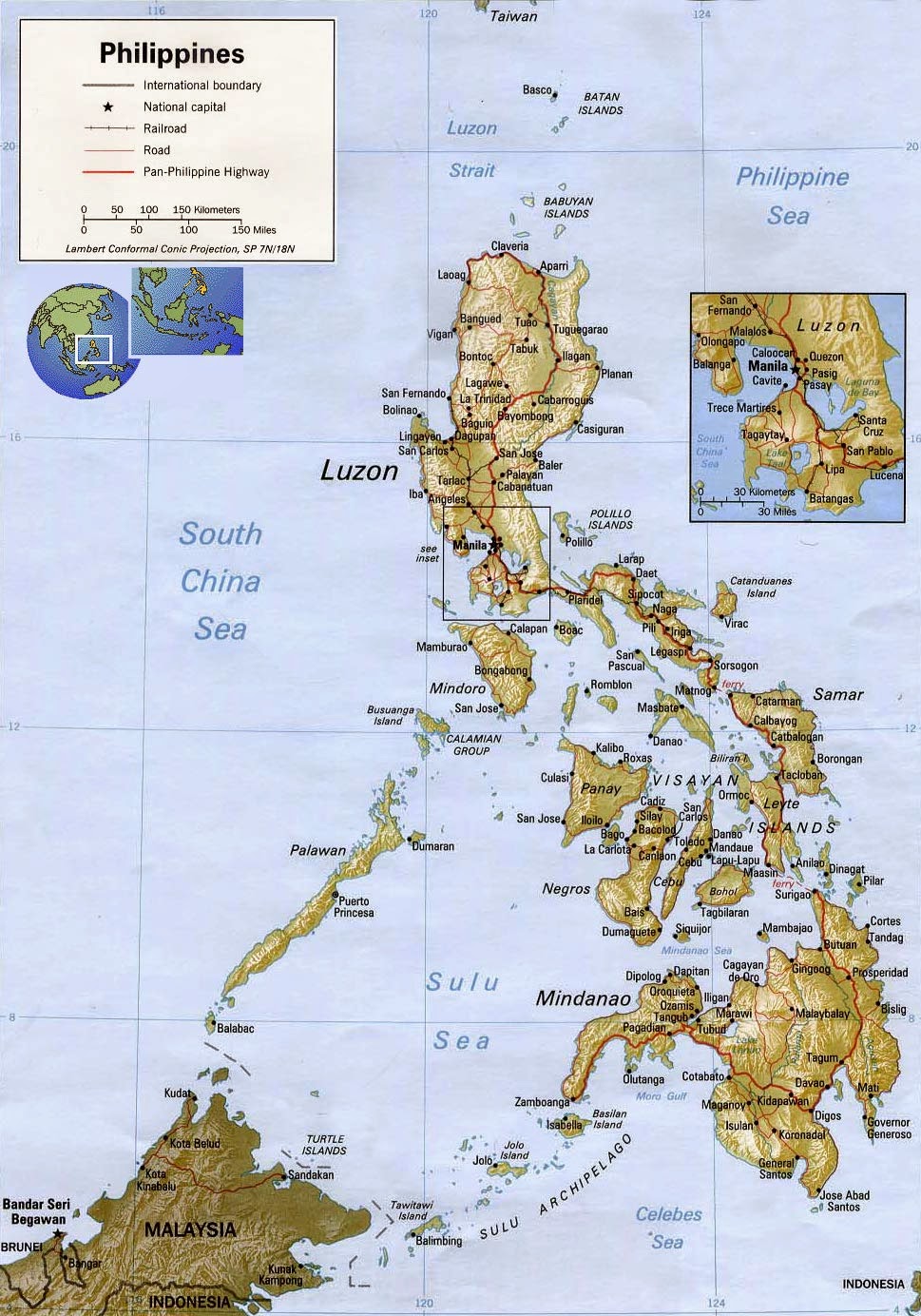 PHILIPPINES - GEOGRAPHICAL MAPS OF PHILIPPINES