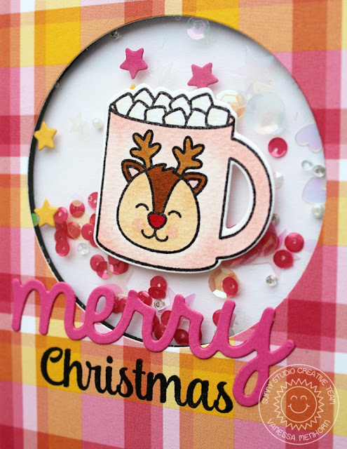 Sunny Studio Stamps: Mug Hugs & Christmas Icons Reindeer Hot Cocoa Card by Vanessa Menhorn.
