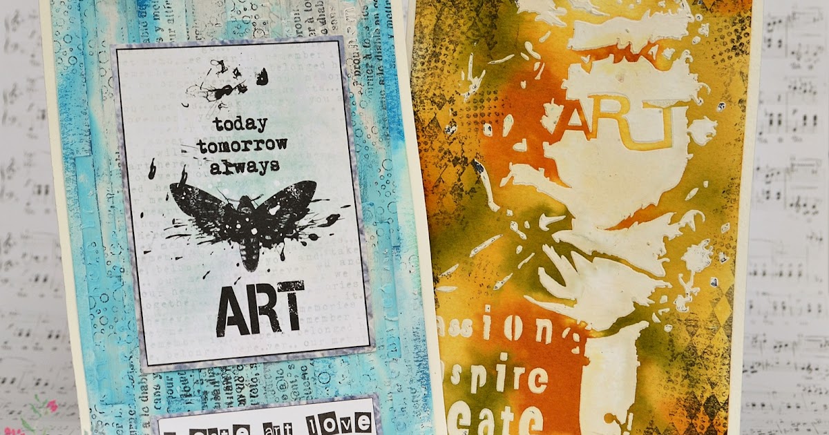 13 arts Mixed media postcards